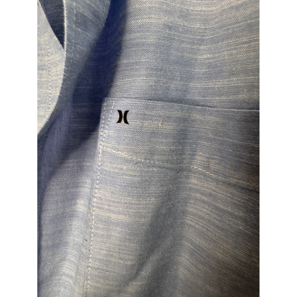 Hurley Mens‎ XXL Blue Classic Fit Short Sleeve Button Down Shirt - Picture 2 of 6